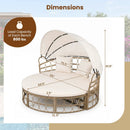 Outdoor Patio Daybed with Retractable Canopy and Cushions by LJGDeals