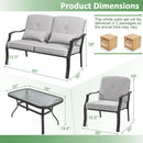 4 Pieces Outdoor Conversation Set with Seat Back Cushions and Waist Pillows by LJGDeals