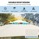 12 x 10 Feet Outdoor Patio Gazebo with Netting and 2-Tier Canopy Roof-Beige by LJGDeals