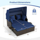 Outdoor Patio Rattan Daybed with Retractable Canopy and Side Tables by LJGDeals