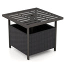 Outdoor Patio Rattan Wicker Steel Side Deck Table by LJGDeals