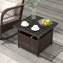 Outdoor Patio Rattan Wicker Steel Side Deck Table by LJGDeals