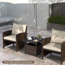Outdoor Patio Rattan Wicker Steel Side Deck Table by LJGDeals