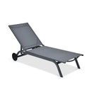 Aluminum Fabric Outdoor Patio Lounge Chair with Adjustable Reclining by LJGDeals