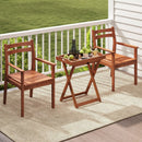 Outdoor Patio Solid Wood Tray Table with Removable Top No Assembly Required by LJGDeals