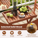 Outdoor Patio Solid Wood Tray Table with Removable Top No Assembly Required by LJGDeals