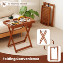 Outdoor Patio Solid Wood Tray Table with Removable Top No Assembly Required by LJGDeals