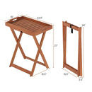 Outdoor Patio Solid Wood Tray Table with Removable Top No Assembly Required by LJGDeals