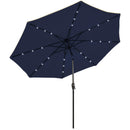 9 Feet Solar LED Lighted Patio Market Umbrella Tilt Adjustment Crank Lift by LJGDeals