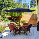 9 Feet Solar LED Lighted Patio Market Umbrella Tilt Adjustment Crank Lift by LJGDeals