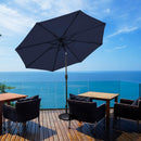 9 Feet Solar LED Lighted Patio Market Umbrella Tilt Adjustment Crank Lift by LJGDeals