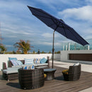 9 Feet Solar LED Lighted Patio Market Umbrella Tilt Adjustment Crank Lift by LJGDeals