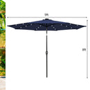 9 Feet Solar LED Lighted Patio Market Umbrella Tilt Adjustment Crank Lift by LJGDeals