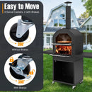 Outdoor Pizza Oven with Protective Cover and Grill Racks and Built-in Thermometer by LJGDeals
