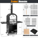 Outdoor Pizza Oven with Protective Cover and Grill Racks and Built-in Thermometer by LJGDeals