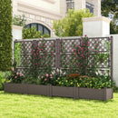 Outdoor Planter Box Self-Watering Raised Garden Bed Trellis with Water Level Indicator