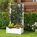 Outdoor Planter Box Self-Watering Raised Garden Bed Trellis with Water Level Indicator by LJGDeals