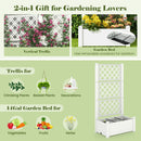 Outdoor Planter Box Self-Watering Raised Garden Bed Trellis with Water Level Indicator