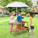 Wooden Play Cart with Sun Proof Umbrella for Toddlers Over 3 Years Old by DirectDeals