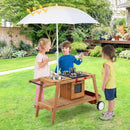 Wooden Play Cart with Sun Proof Umbrella for Toddlers Over 3 Years Old by LJGDeals