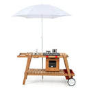 Wooden Play Cart with Sun Proof Umbrella for Toddlers Over 3 Years Old by LJGDeals