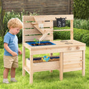 Outdoor Play Pretend Kitchen with Detachable Sandbox and Removable Sink-Natural by LJGDeals