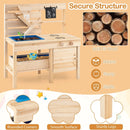 Outdoor Play Pretend Kitchen with Detachable Sandbox and Removable Sink-Natural by LJGDeals