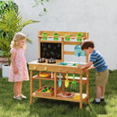 Outdoor Play Pretend Kitchen with Faucet and Removable Sinks for Children Aged 3+