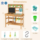 Outdoor Play Pretend Kitchen with Faucet and Removable Sinks for Children Aged 3+ by LJGDeals