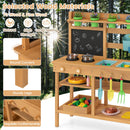 Outdoor Play Pretend Kitchen with Faucet and Removable Sinks for Children Aged 3+