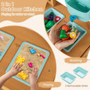 Outdoor Play Pretend Kitchen with Faucet and Removable Sinks for Children Aged 3+