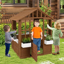 Outdoor Playhouse with Serving Stations and Door for 2+ Years Old by DirectDeals
