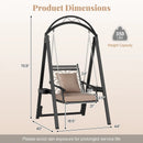Outdoor Porch Swing with Removable Cushions and Side Tables for Garden Balcony-Black by LJGDeals