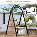 Outdoor Porch Swing with Removable Cushions and Side Tables for Garden Balcony-Black by LJGDeals
