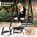 Outdoor Porch Swing with Removable Cushions and Side Tables for Garden Balcony-Black by LJGDeals