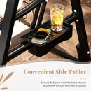 Outdoor Porch Swing with Removable Cushions and Side Tables for Garden Balcony-Black by LJGDeals