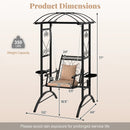 Outdoor Porch Swing with Stand and 2 Trellises for Adults-Black by LJGDeals