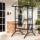 Outdoor Porch Swing with Stand and 2 Trellises for Adults-Black by LJGDeals