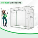 Outdoor Portable Walk-in Greenhouse with PE Cover Heavy-Duty Metal Frame Roll-up Zipper Door by LJGDeals