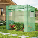 Outdoor Portable Walk-in Greenhouse with PE Cover Heavy-Duty Metal Frame Roll-up Zipper Door by LJGDeals