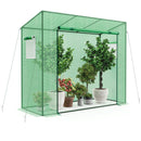 Outdoor Portable Walk-in Greenhouse with PE Cover Heavy-Duty Metal Frame Roll-up Zipper Door by LJGDeals