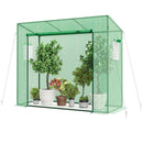 Outdoor Portable Walk-in Greenhouse with PE Cover Heavy-Duty Metal Frame Roll-up Zipper Door by LJGDeals