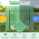 Outdoor Portable Walk-in Greenhouse with PE Cover Heavy-Duty Metal Frame Roll-up Zipper Door by LJGDeals