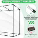 Outdoor Portable Walk-in Greenhouse with PE Cover Heavy-Duty Metal Frame Roll-up Zipper Door by LJGDeals