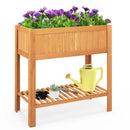 Raised Garden Bed with Storage Shelf – Fir Wood Planter Box by LJGDeals