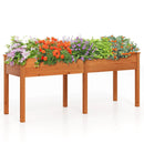 Fir Wood Outdoor Raised Garden Bed with Divider Panel and Drainage Holes by LJGDeals