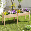 Fir Wood Outdoor Raised Garden Bed with Divider Panel and Drainage Holes by LJGDeals