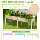 Fir Wood Outdoor Raised Garden Bed with Divider Panel and Drainage Holes by LJGDeals