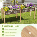 Fir Wood Outdoor Raised Garden Bed with Divider Panel and Drainage Holes by LJGDeals