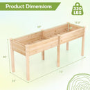 Fir Wood Outdoor Raised Garden Bed with Divider Panel and Drainage Holes by LJGDeals